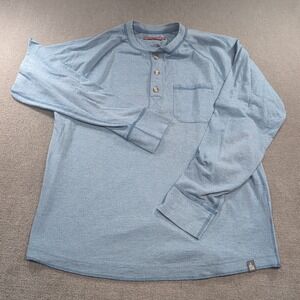 The North Face Men's Medium M Blue Quarter Button‎ Long Sleeve Blue